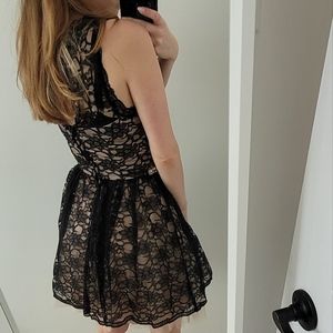 Gorgeous black with nude lining homecoming dress